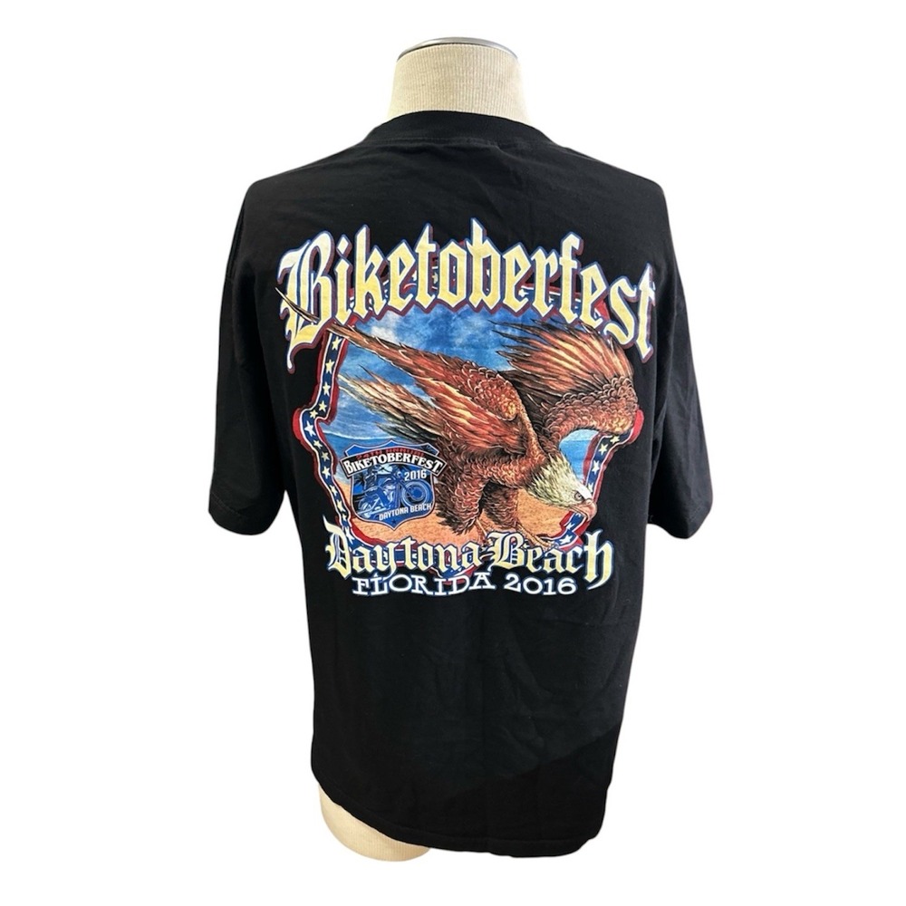 Biketoberfest 2016 Mens T Shirt Daytona Beach Florida Motorcycle Black L/XL